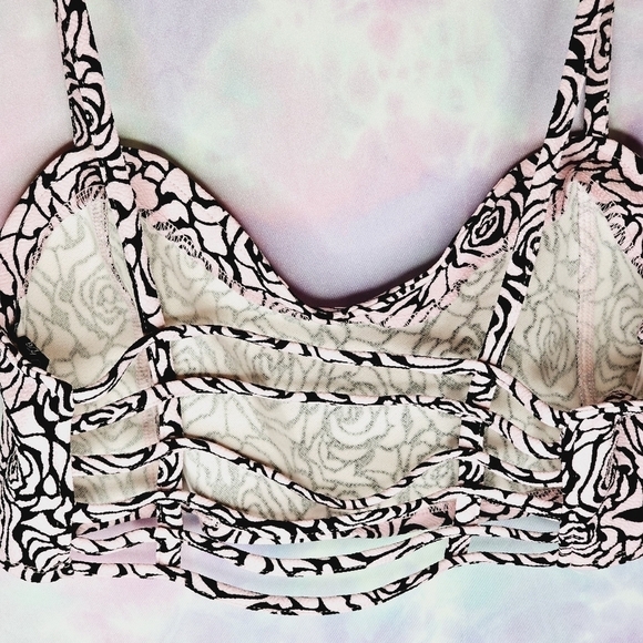 UK2LA Pink Rose Crop Top Tank Top Size Large - Picture 5 of 7